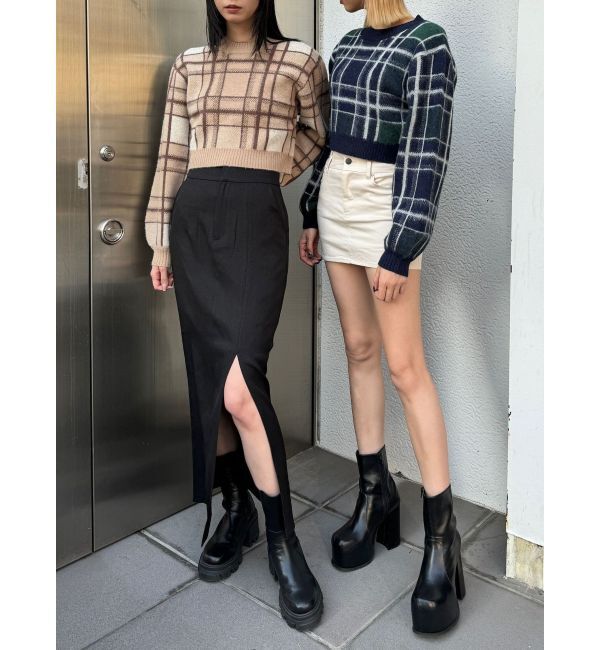 EMODA「ジャガードチェックニット」|ニット・セーター|