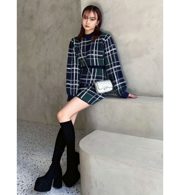 EMODA「ジャガードチェックニット」|ニット・セーター|