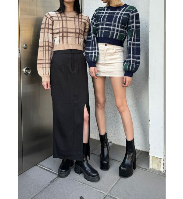 EMODA「ジャガードチェックニット」|ニット・セーター|