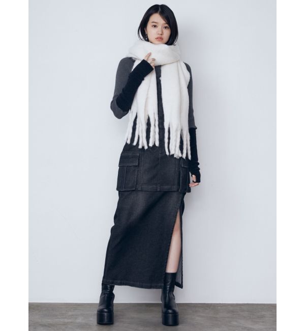 EMODA「ボリュームフリンジマフラー」|マフラー|