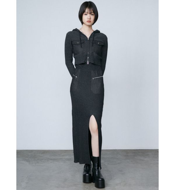 EMODA「ドッキングポケットニットパーカー」|ニット・セーター|