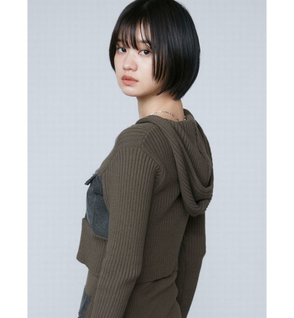 EMODA「ドッキングポケットニットパーカー」|ニット・セーター|