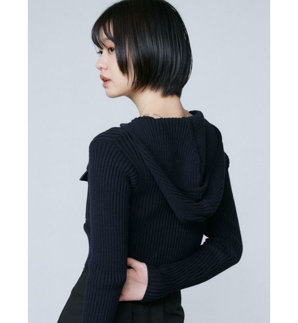 EMODA「ドッキングポケットニットパーカー」|ニット・セーター|
