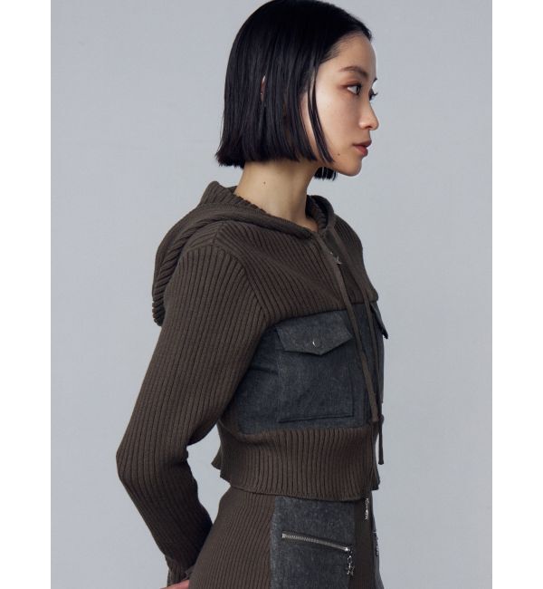 EMODA「ドッキングポケットニットパーカー」|ニット・セーター|