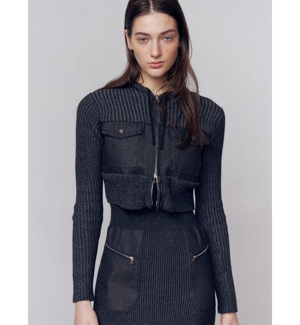 EMODA「ドッキングポケットニットパーカー」|ニット・セーター|