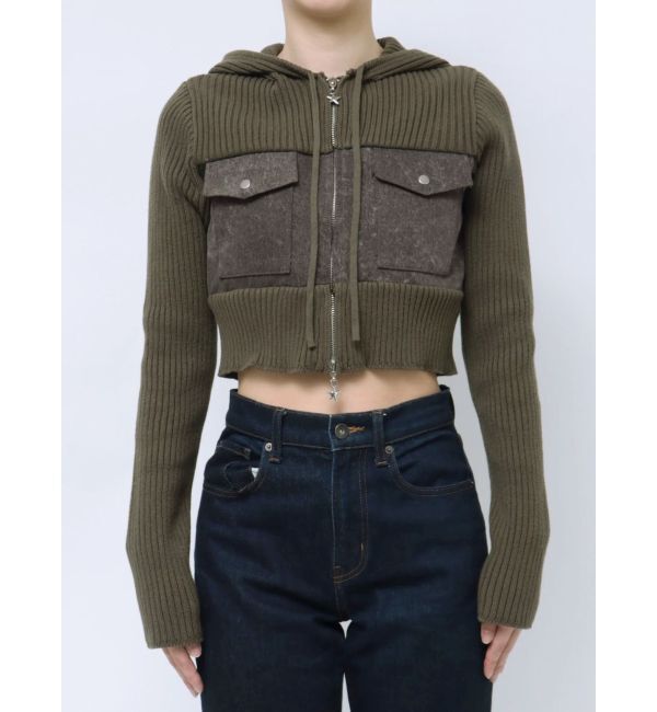 EMODA「ドッキングポケットニットパーカー」|ニット・セーター|