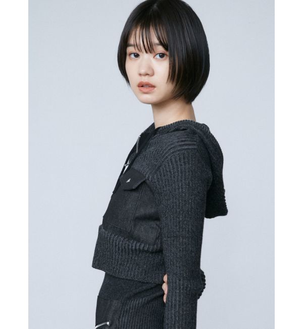 EMODA「ドッキングポケットニットパーカー」|ニット・セーター|