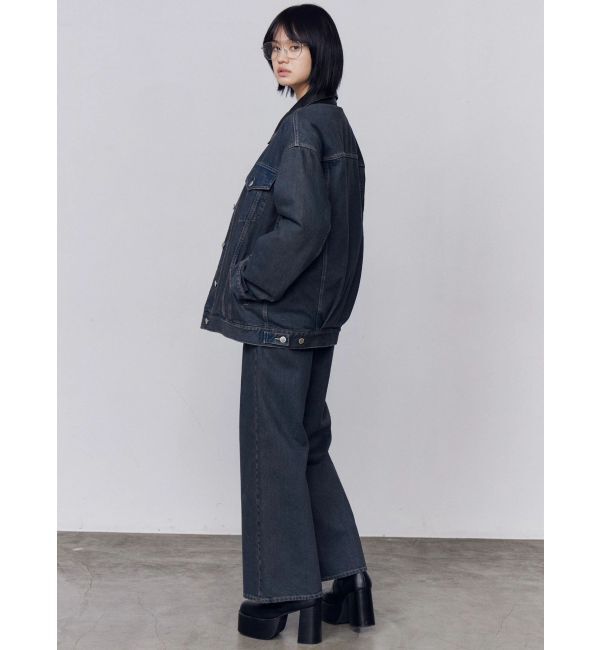 EMODA「ミッドワイドジャストウエストジーンズ」|デニム|