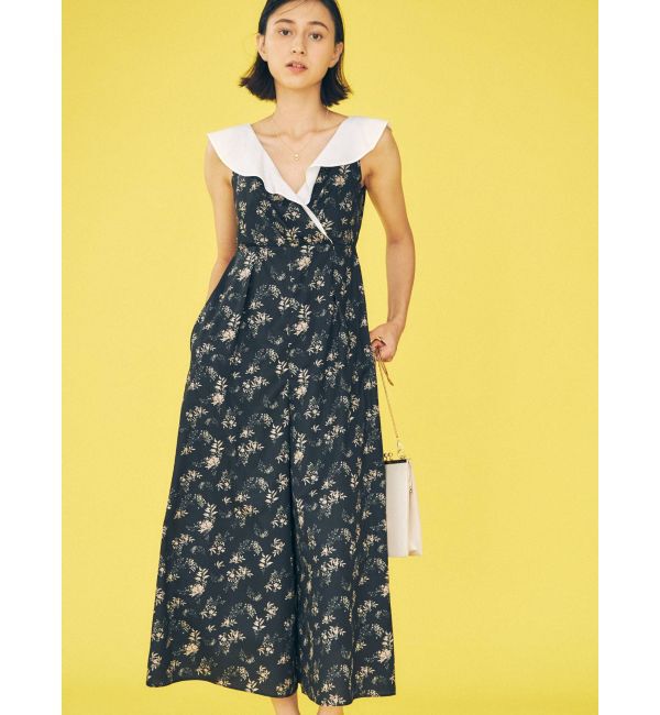 MERCURYDUO「フラワーバックリボンロンパース」|オールインワン|