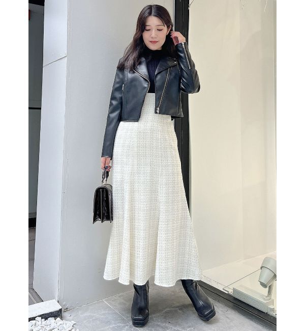 MERCURYDUO「異素材ドッキングバックレースアップニットワンピース」|ワンピース|