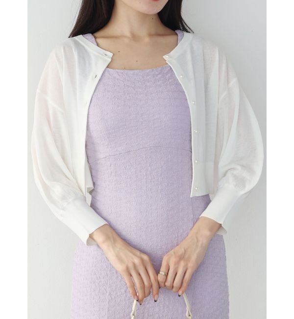 MERCURYDUO「コンパクトシアーカーディガン」|カーディガン|オフホワイト