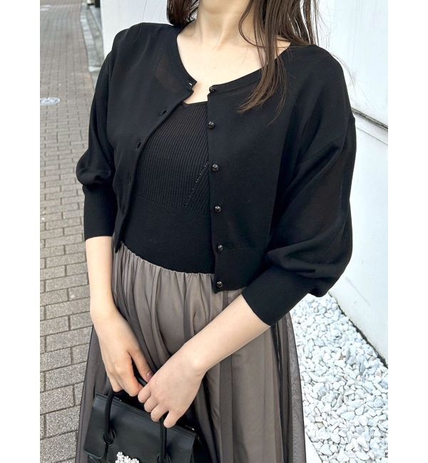 MERCURYDUO「コンパクトシアーカーディガン」|カーディガン|