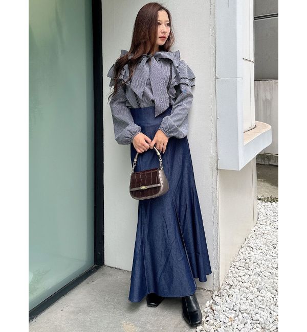 MERCURYDUO「2WAYオープンラッフルショルダーロングスリーブブラウス」|シャツ・ブラウス|