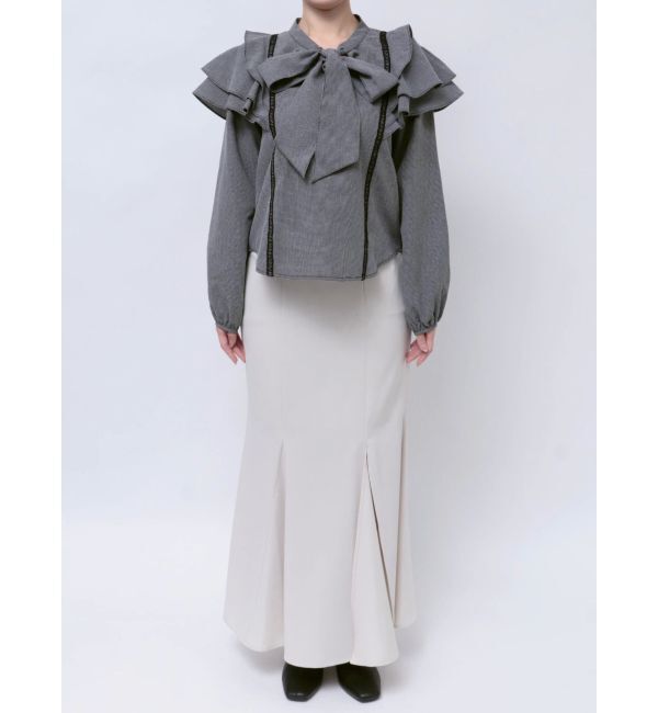 MERCURYDUO「2WAYオープンラッフルショルダーロングスリーブブラウス」|シャツ・ブラウス|