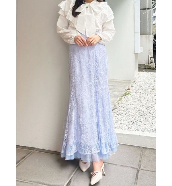 MERCURYDUO「2WAYオープンラッフルショルダーロングスリーブブラウス」|シャツ・ブラウス|