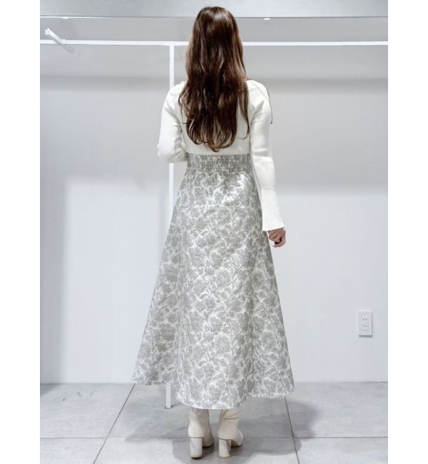 MERCURYDUO「ラメジャカードフレアスカート」|スカート|