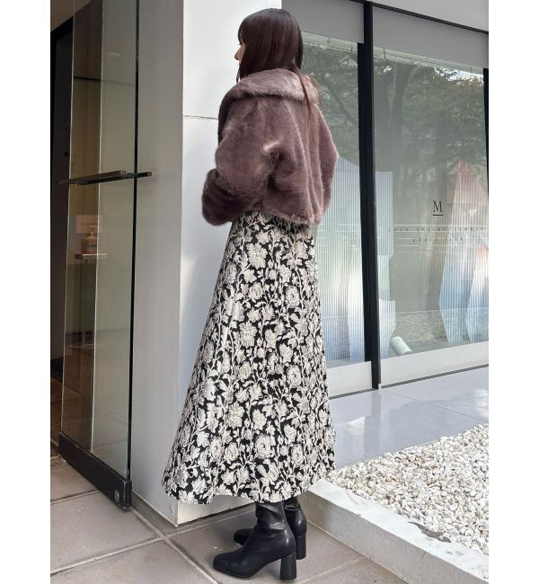 MERCURYDUO「ラメジャカードフレアスカート」|スカート|