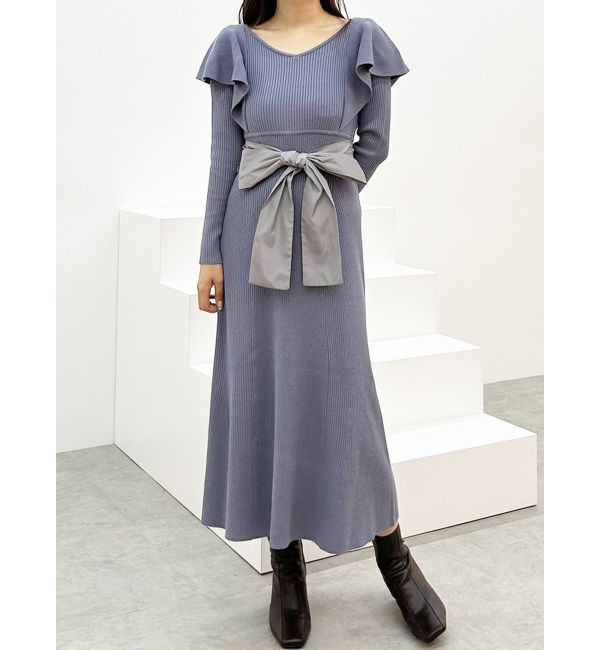 MERCURYDUO「2WAYラッフルマーメイドニットワンピース」|ワンピース|