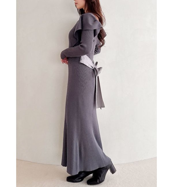 MERCURYDUO「2WAYラッフルマーメイドニットワンピース」|ワンピース|