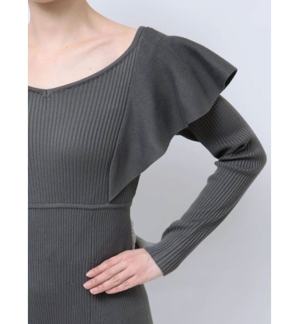 MERCURYDUO「2WAYラッフルマーメイドニットワンピース」|ワンピース|