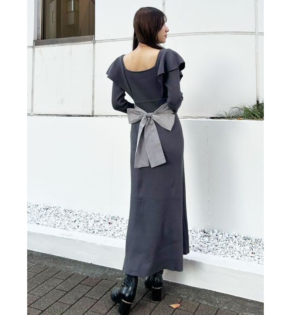 MERCURYDUO「2WAYラッフルマーメイドニットワンピース」|ワンピース|