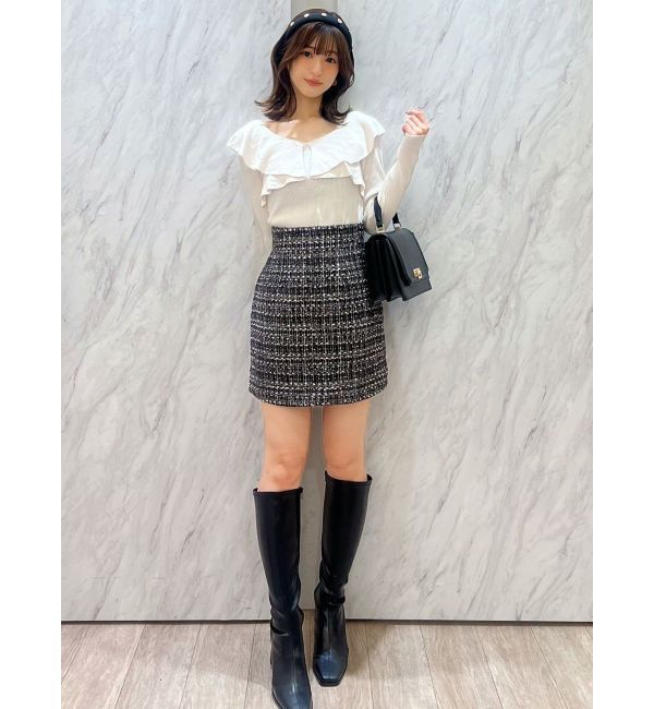 MERCURYDUO「【セットアップ着用可】ツイードミニスカート」|スカート|