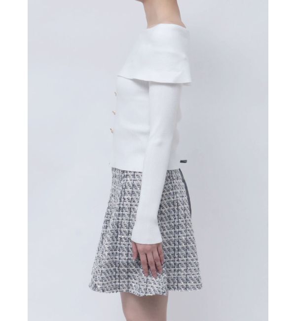 MERCURYDUO「2WAYオフショルデザインボタンニット」|ニット・セーター|