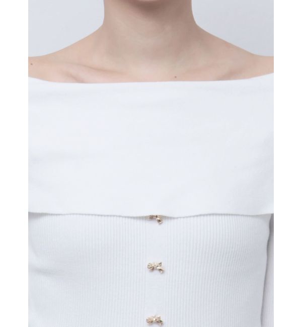 MERCURYDUO「2WAYオフショルデザインボタンニット」|ニット・セーター|