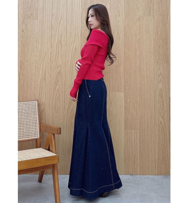 MERCURYDUO「2WAYオフショルデザインボタンニット」|ニット・セーター|