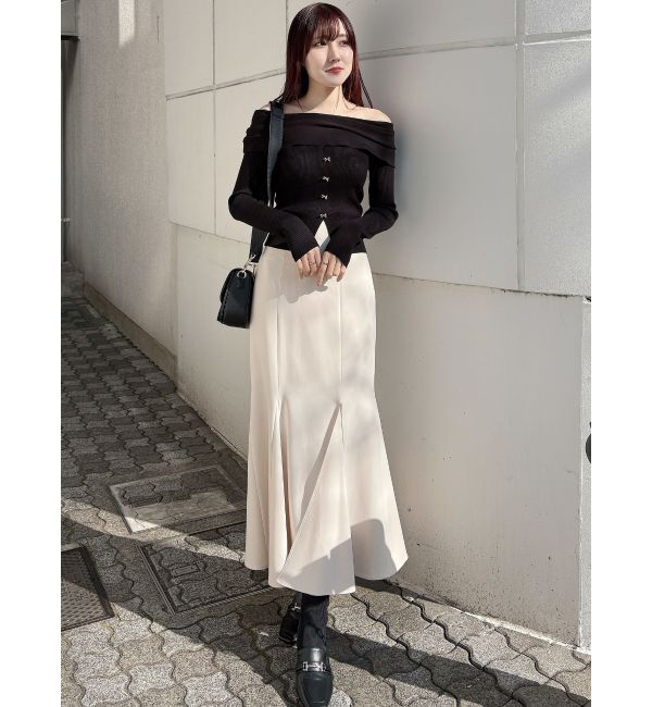 MERCURYDUO「2WAYオフショルデザインボタンニット」|ニット・セーター|