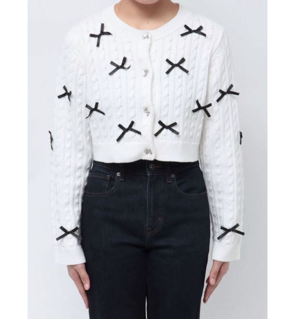 MERCURYDUO「配色リボンニットカーデ」|カーディガン|