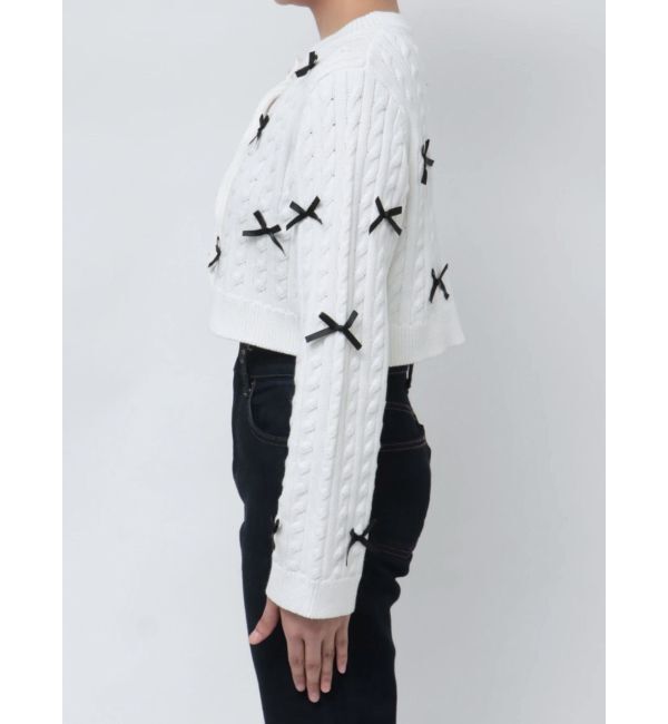 MERCURYDUO「配色リボンニットカーデ」|カーディガン|