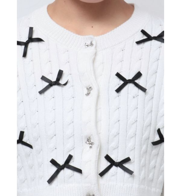 MERCURYDUO「配色リボンニットカーデ」|カーディガン|