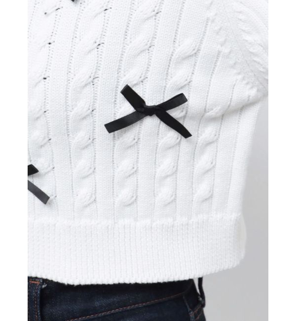 MERCURYDUO「配色リボンニットカーデ」|カーディガン|