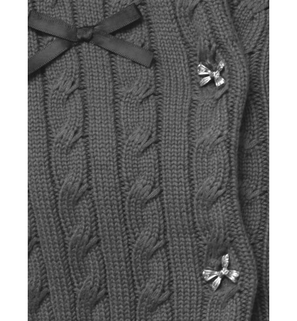 MERCURYDUO「配色リボンニットカーデ」|カーディガン|