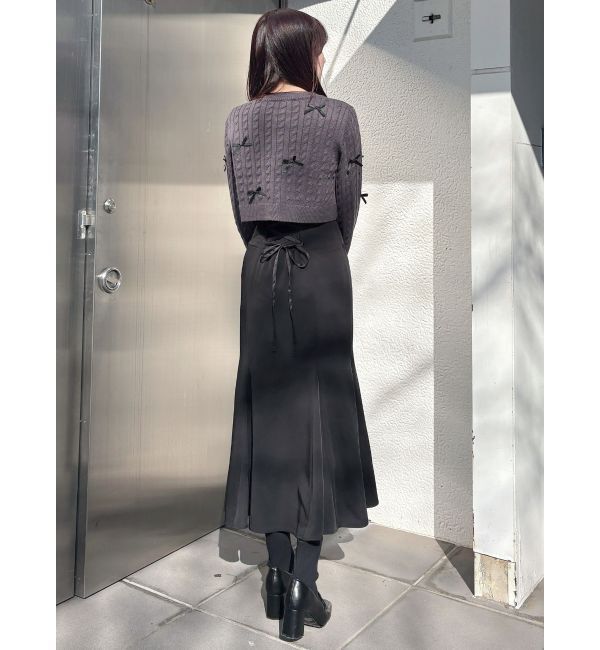 MERCURYDUO「配色リボンニットカーデ」|カーディガン|