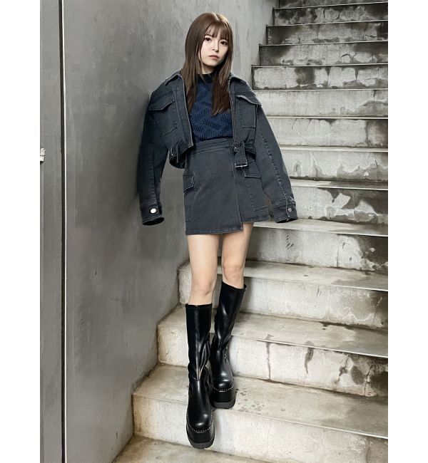 MURUA「ストレッチ厚底ハーフブーツ」|ロングブーツ|