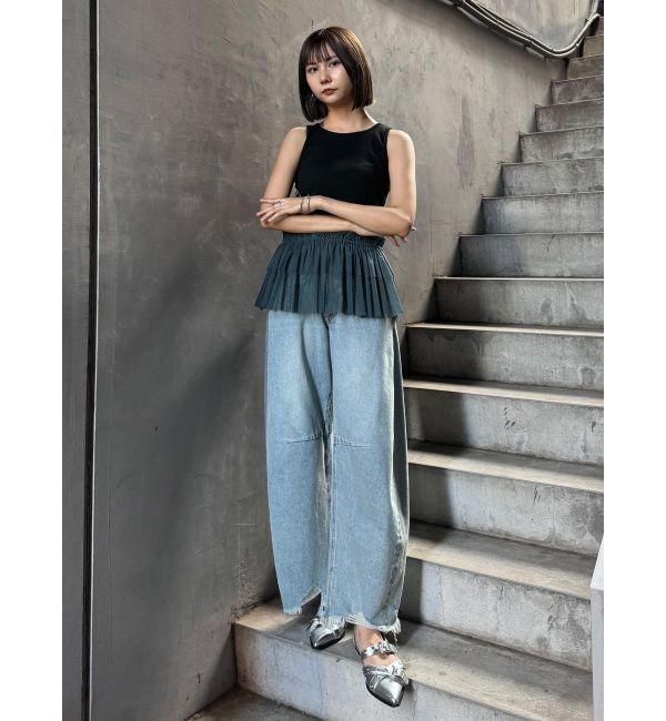 MURUA「チュールフリルレイヤードタンクトップ」|タンクトップ|