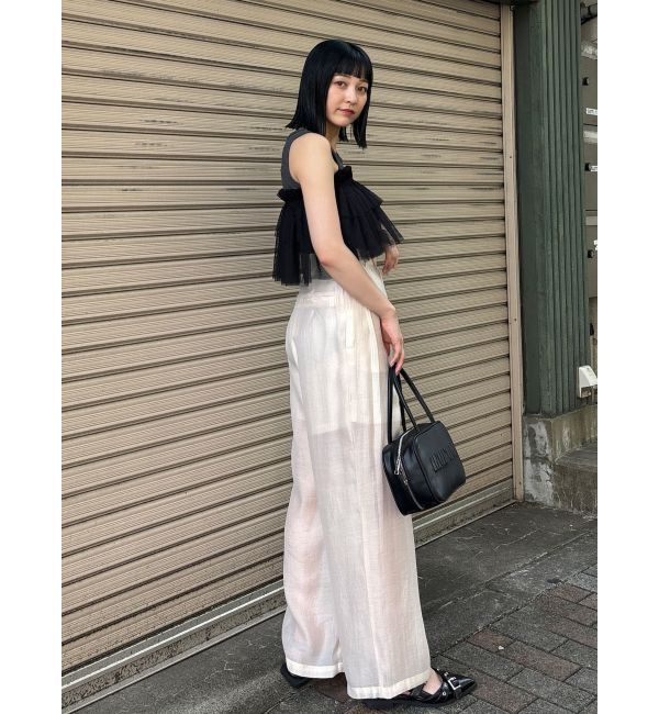 MURUA「チュールフリルレイヤードタンクトップ」|タンクトップ|