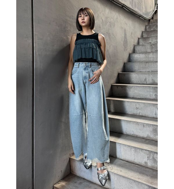 MURUA「チュールフリルレイヤードタンクトップ」|タンクトップ|