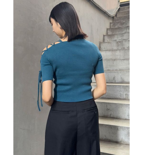 MURUA「レースアップハーフリブニット」|ニット・セーター|