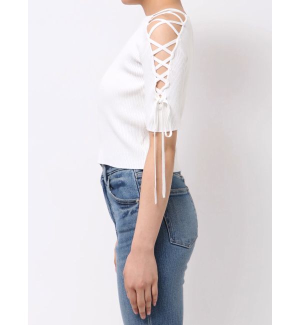 MURUA「レースアップハーフリブニット」|ニット・セーター|