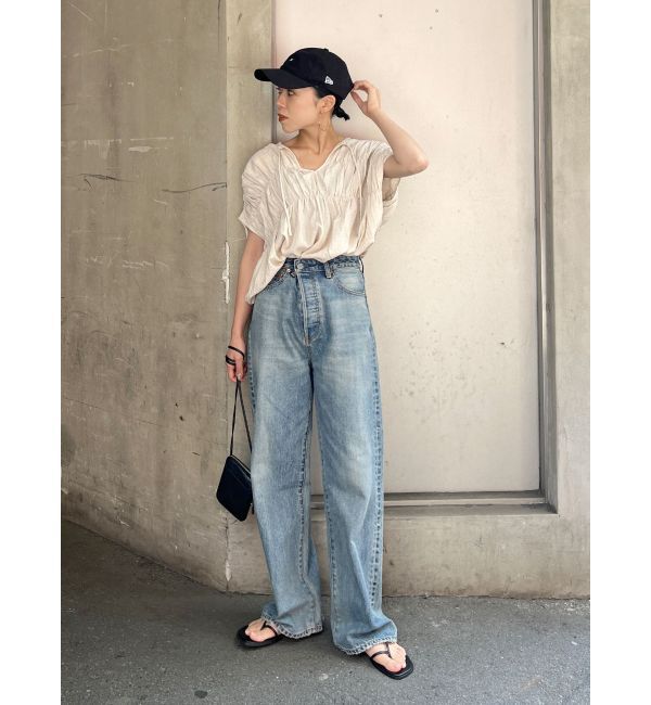 Ungrid「ハイウエストルーズストレートデニム」|デニム|