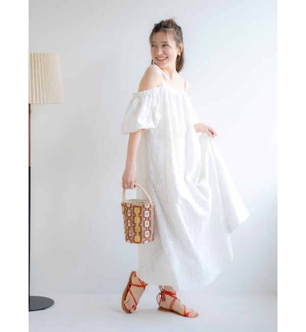 Ungrid「カットワークレースオフショルワンピース」|ワンピース|