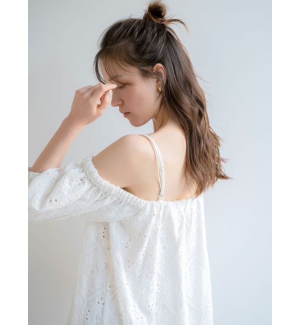 Ungrid「カットワークレースオフショルワンピース」|ワンピース|