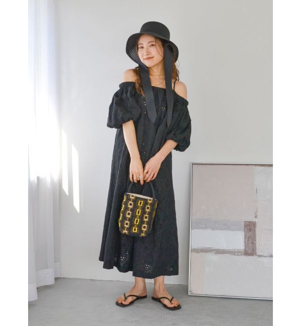 Ungrid「カットワークレースオフショルワンピース」|ワンピース|