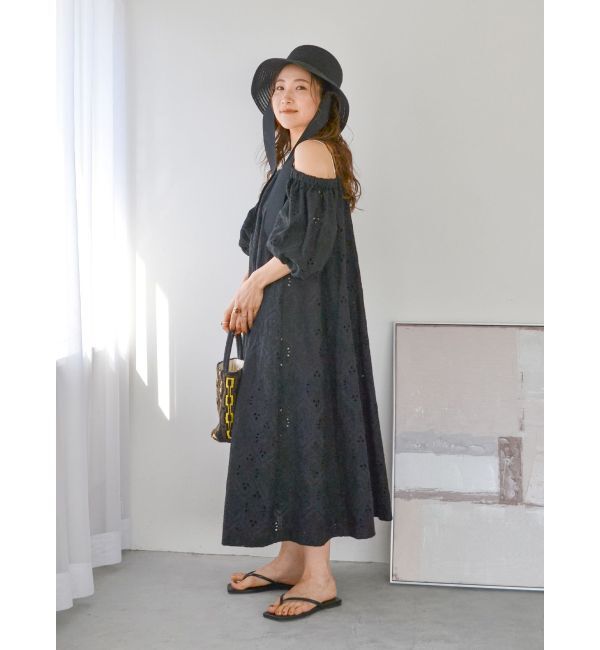 Ungrid「カットワークレースオフショルワンピース」|ワンピース|