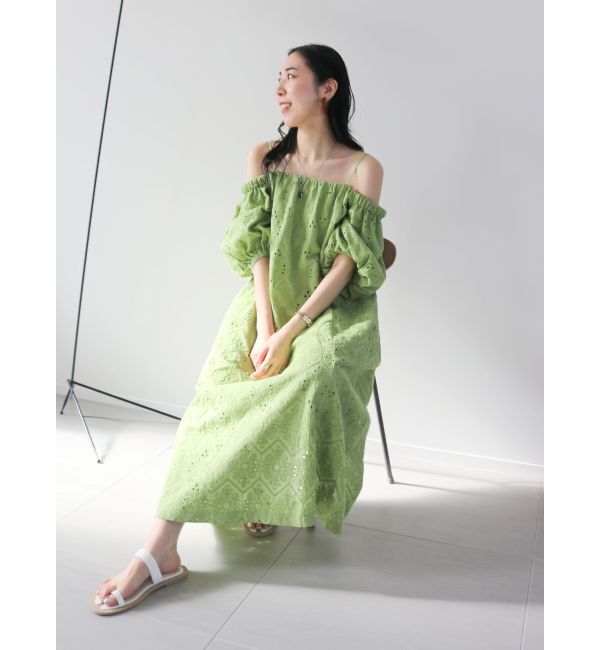 Ungrid「カットワークレースオフショルワンピース」|ワンピース|