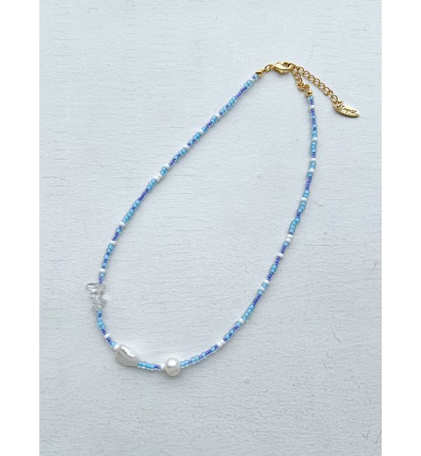 Ungrid「淡水パールネックレス」|ネックレス|ブルー