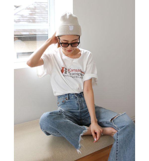 Ungrid「カラーロゴルーズTee」|Tシャツ・カットソー|